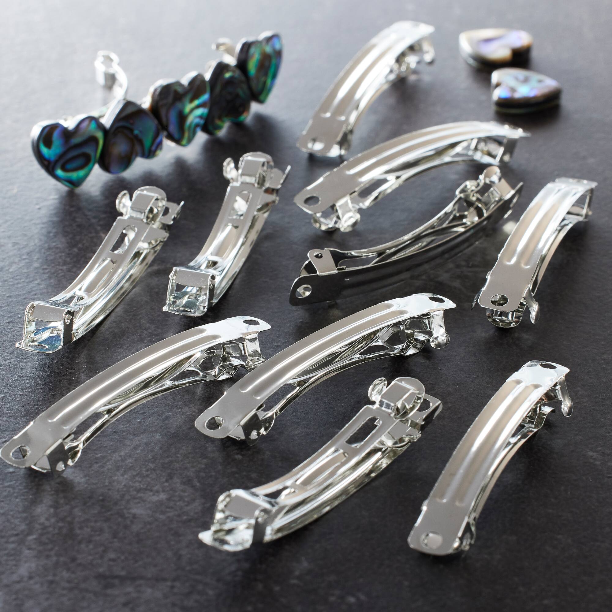 Bead Landing™ Rhodium Hair Barrette, 2 1/4"